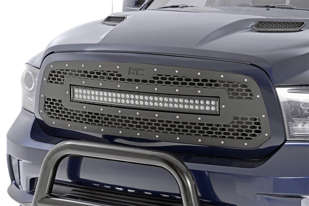DODGE MESH GRILLE W/30IN DUAL ROW BLACK SERIES LED (13-18 RAM 1500)